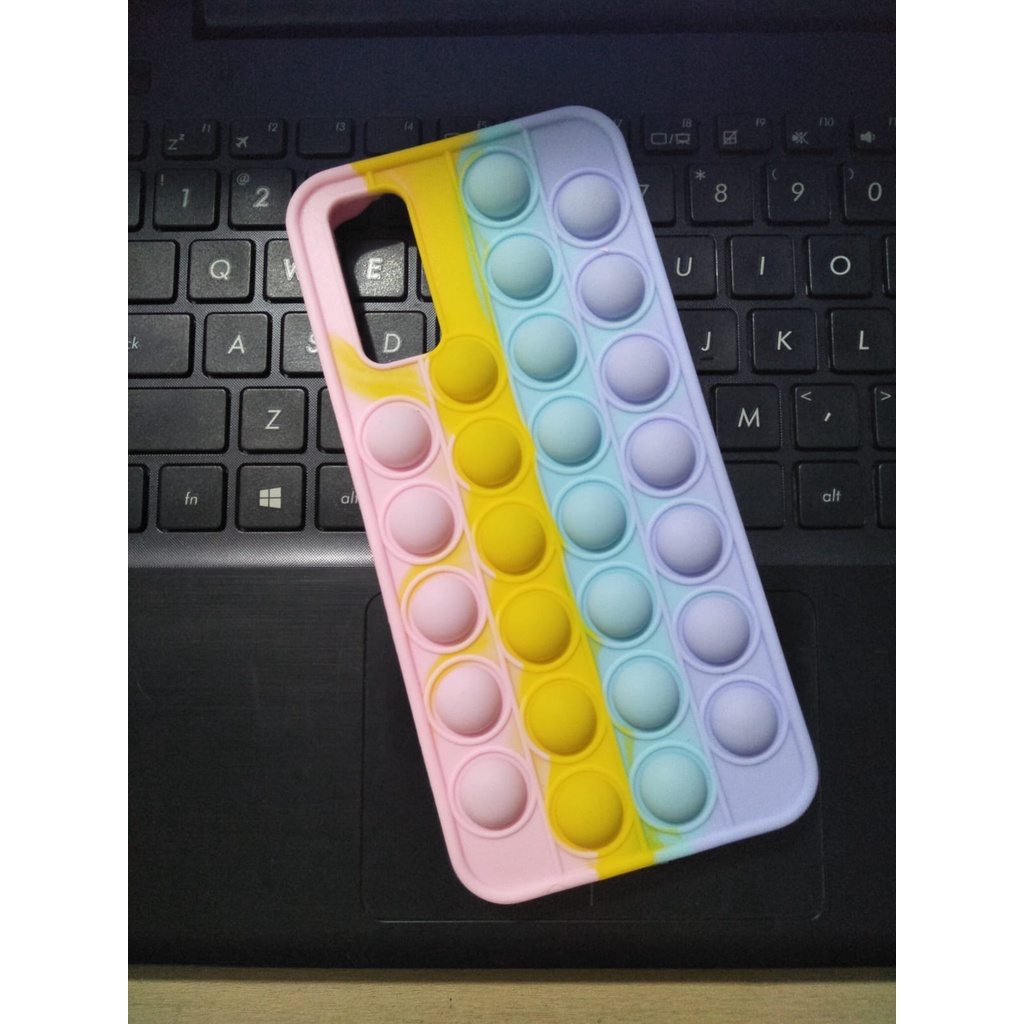 Case pop it Vivo Y20 Y30 silikon rainbow push bubble fidget case stress reliever
