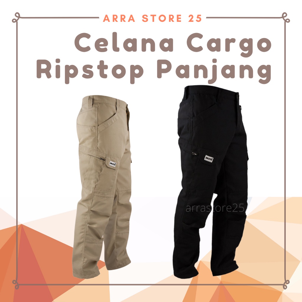 Celana Cargo Ripstop Panjang / Celana Kargo Pria / Celana Banyak Saku Kantong