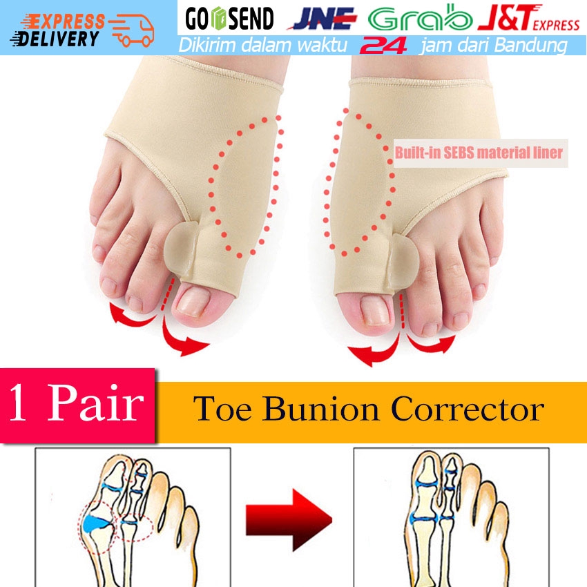(Original) 2PCS/Set Alat Terapi Sleeve Korektor Tulang Jempol Bunion Bengkok Hallux Valgus Orthotics