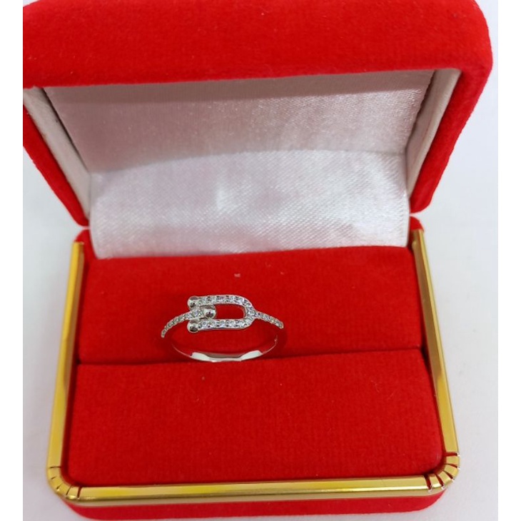 CINCIN PERAK ASLI 925 LAPIS EMAS/CINCIN MATA PUTIH COR/CINCIN ASLI SILVER/CINCIN FASHION WANITA