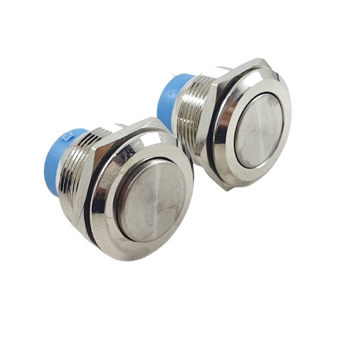 Switch Metal 22mm Push On Off 2 Pin Saklar Stainless 2pin Tombol Self Locking