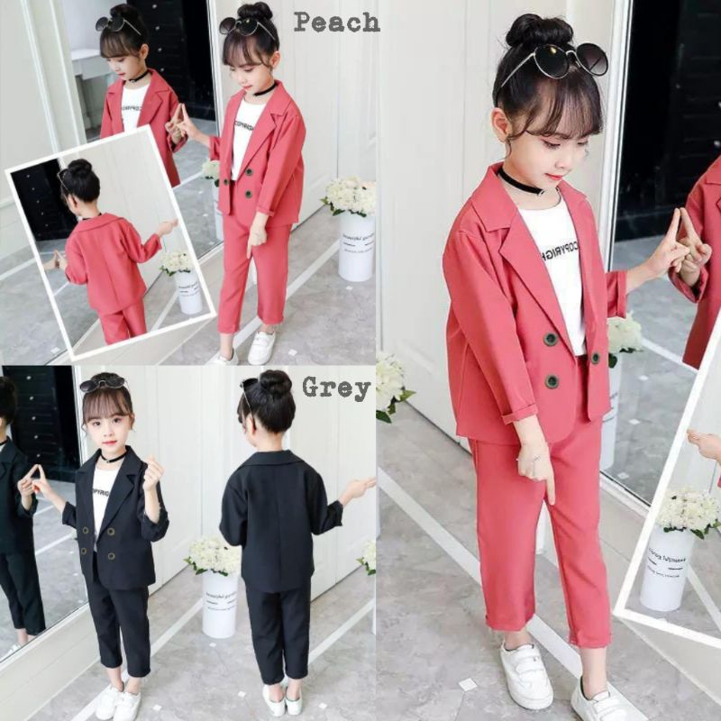 Set Mayu Kids Usia 3th-6th Baju Anak Perempuan Baju Setelan Anak Perempuan Stelan Jas Anak Perempuan