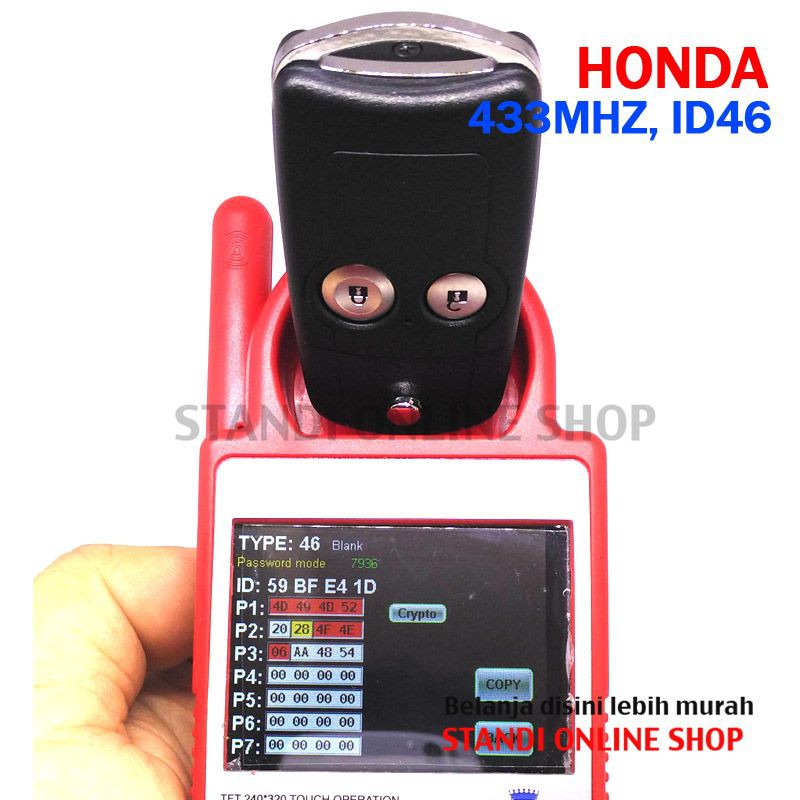 Remote Kunci Chip Transponder Remote PCB Honda 2T CR-V 2.0