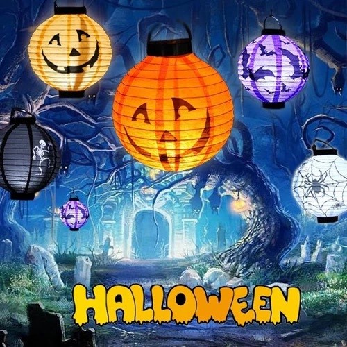 Lampion Halloween LED komplit Set Dekorasi Jack O Lantern Labu Halowen