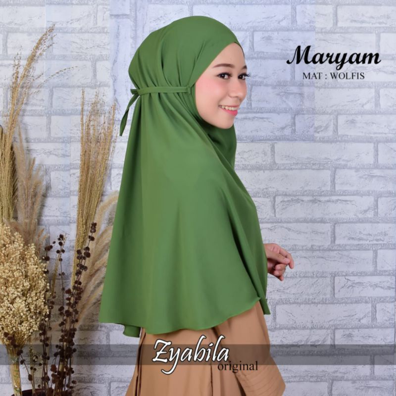 Jilbab bergo Maryam bahan wolfis brand original