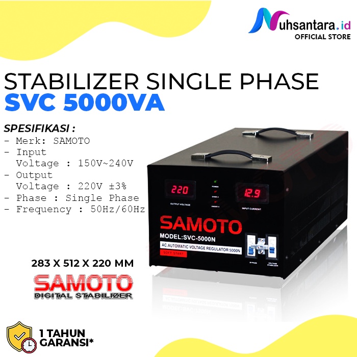 Stabilizer Listrik Digital 5000VA Samoto Stabilizer Listrik 5000VA Stavolt Listrik