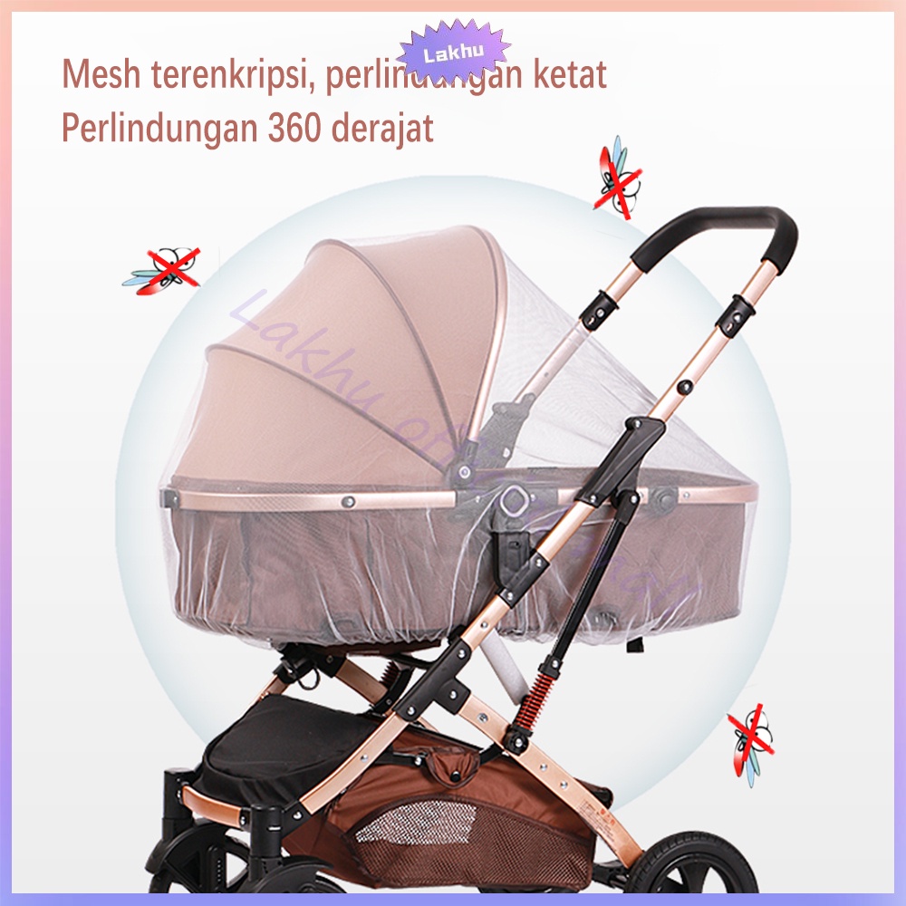 Lakhu kelambu stroller anti nyamuk pliko/stroller cover baby anti nyamuk