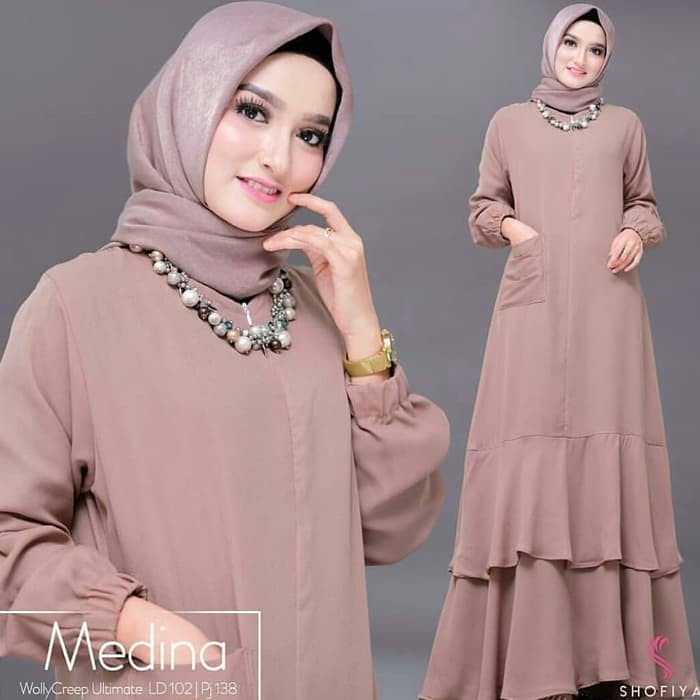 Baju Dress Muslim Syari Maxi / Gamis Brokat Wanita