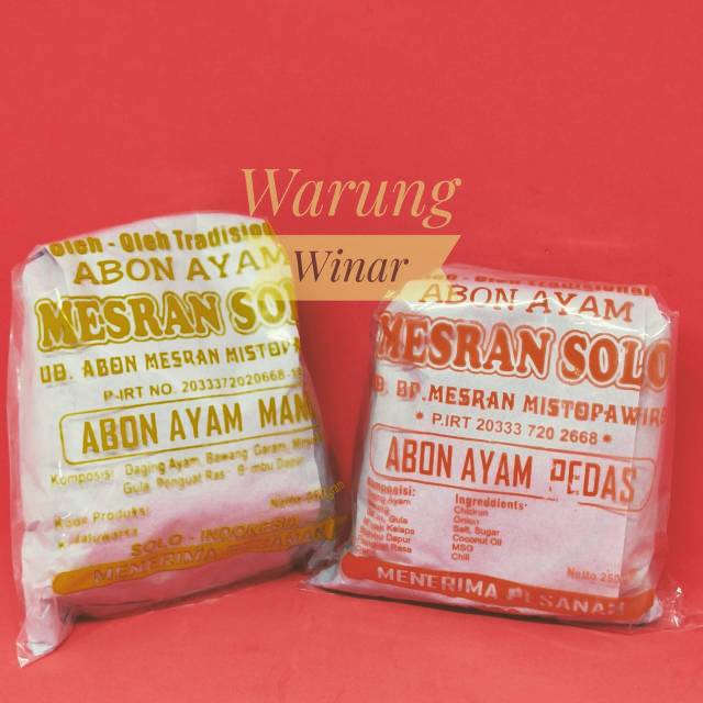 

Abon Ayam Mesran Solo 250 gr
