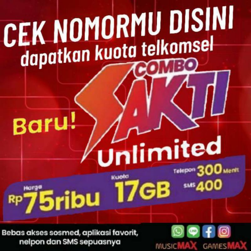 PROMO TERMURAH Paket Kuota Data Internet Telkomsel Combo Sakti Unlimited Termurah