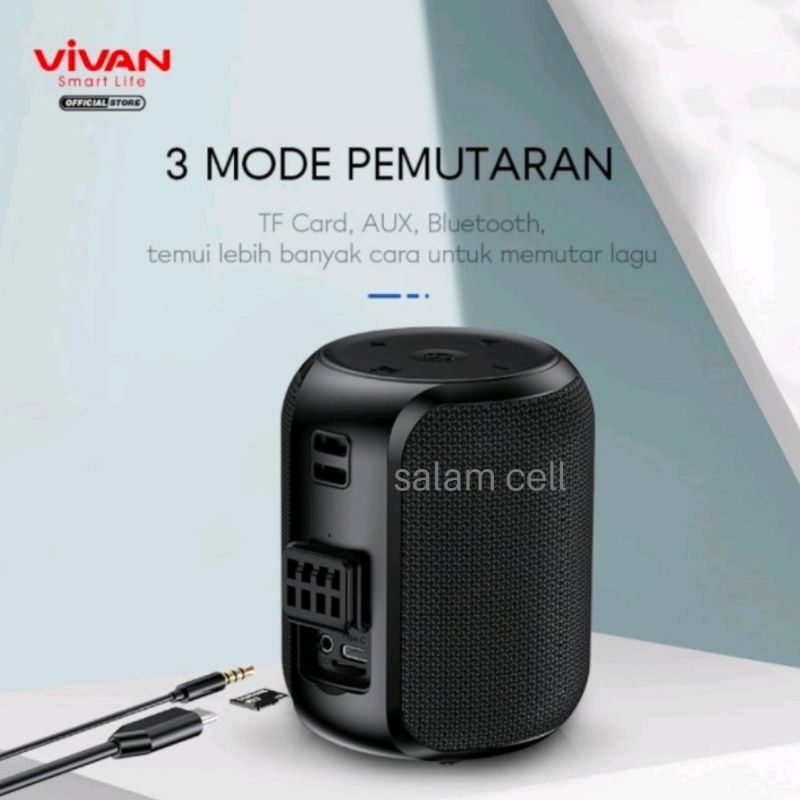 Speaker Bluetooth VIVAN VS12 Music Box Portable Anti Air Original Garansi Resmi