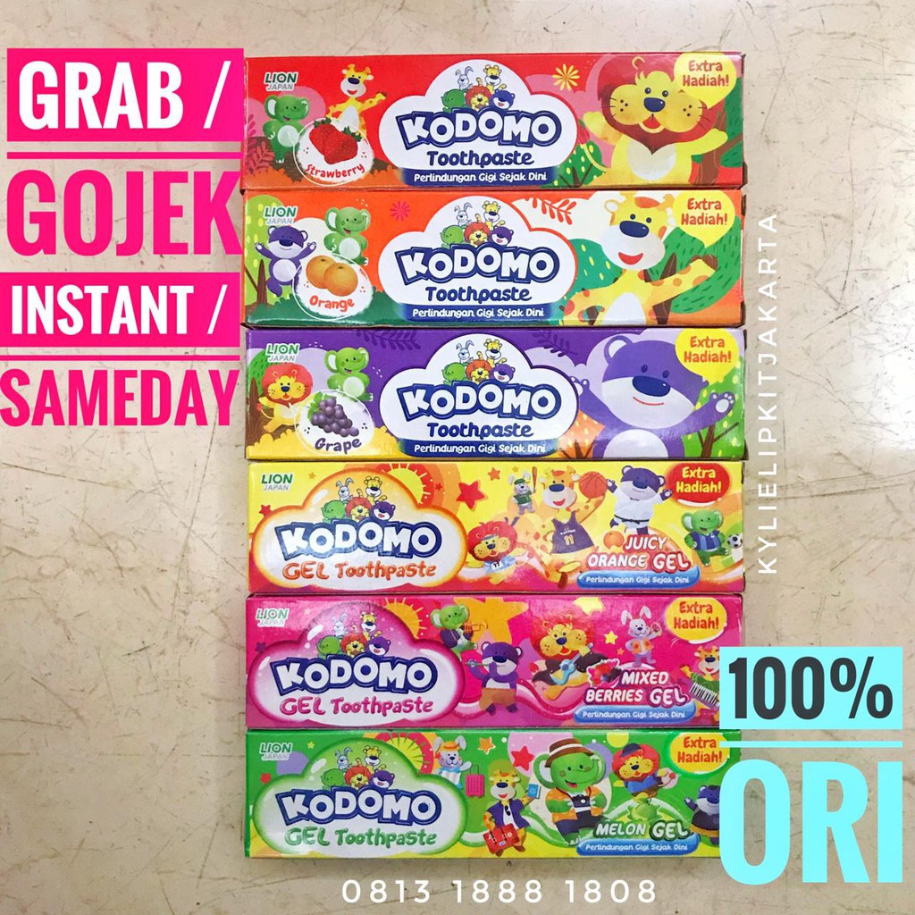 Pasta Gigi KODOMO Tooth Paste 45 Gram 45 Gr Tube 45g Odol Anak 45gr Strawberry Grape Toothpaste 45 g