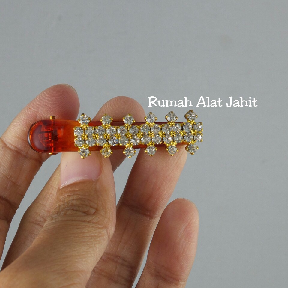 Jepit Rambut / Hair Clip Permata Baris Tulang 4.5cm (sepasang)