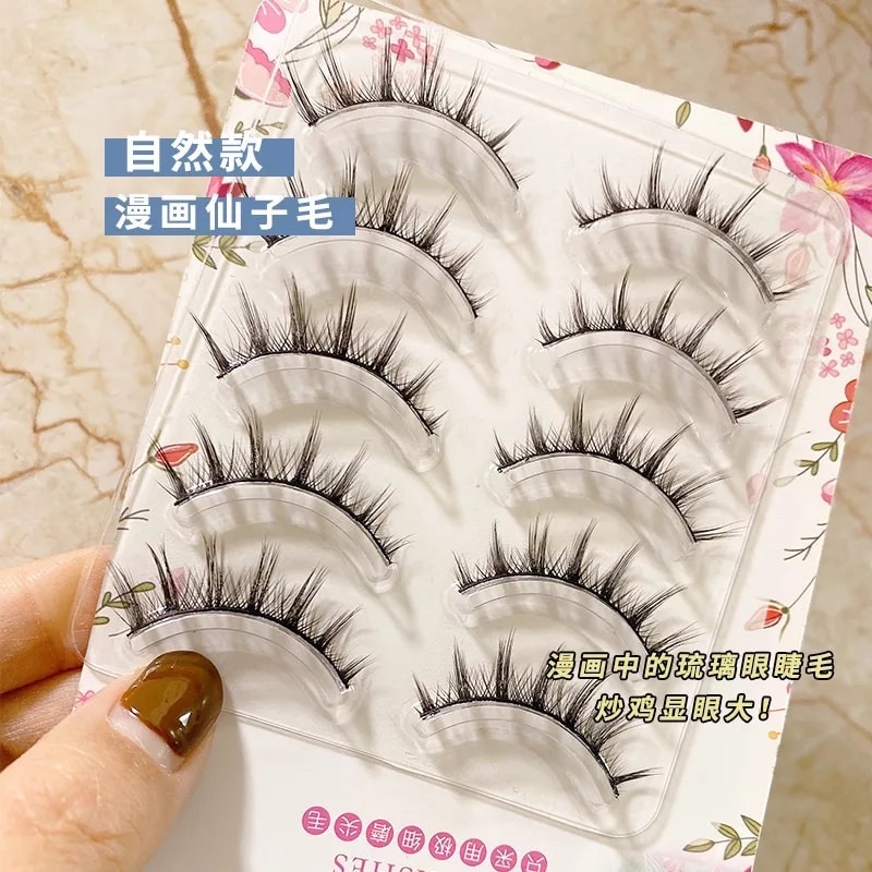 [F18] 5pairs 3D Fairy Princess Comics Eyelashes Lashs Natural Short Daily Eyelashes False Eyelash Extension Tools