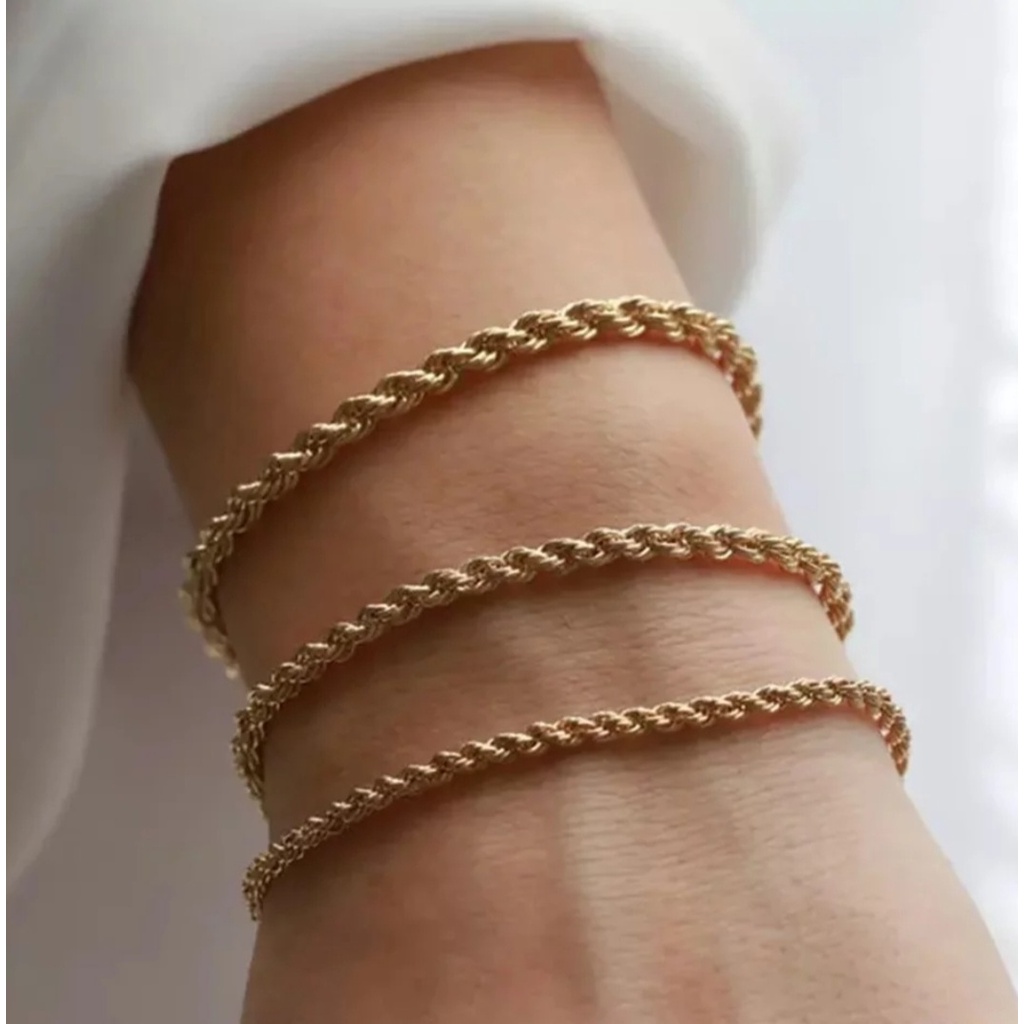 Gelang Tangan Model Tambang Untuk Wanita dan Pria Tarsedia Warna Gold