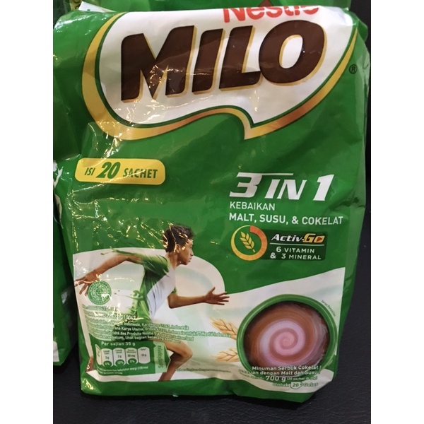 Jual Milo 3in1 Active Go 20 Sachet X 35gr Milo 3in1 Milo 3in1 Active Go Milo 3in1 Sachet