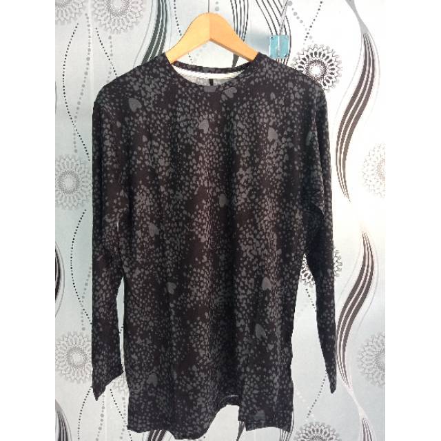 Kaos bunga hitam# lengan panjang