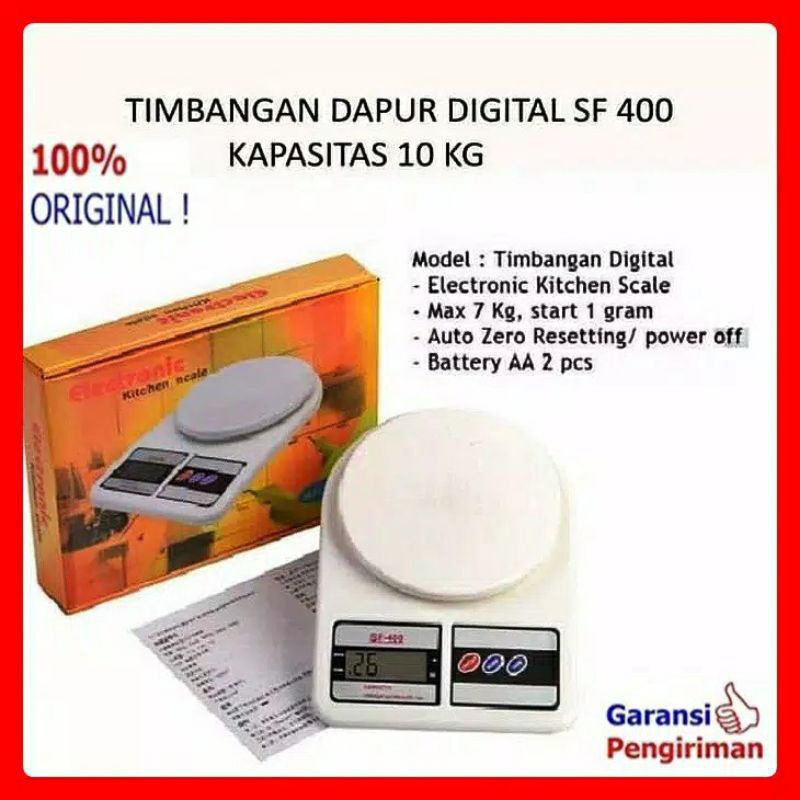 Timbangan Dapur , Timbangan Mini Digital Datar Maks 5 KG Electronic Portable Scale SF400 Speeds