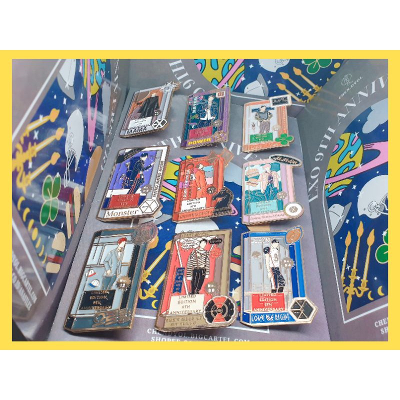 EXO 9TH ANNIVERSARY TOY BOX ENAMEL PIN BADGE LIMITED EDITION