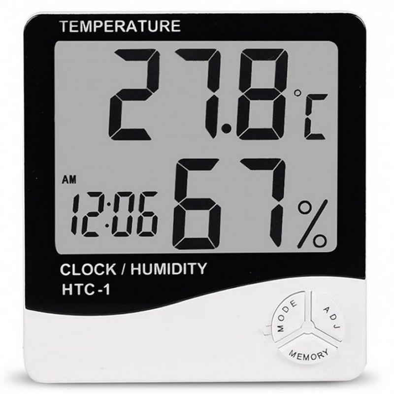 Thermometer Hygrometer Digital Higrometer Termometer Ruangan Clock Temperature