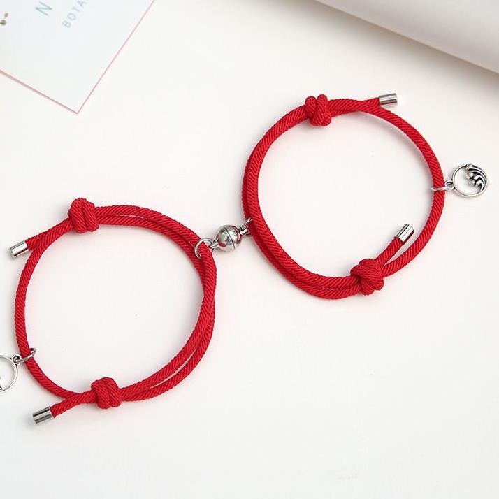 Jangan Sampai Kehabisan❄️ gelang kapel magnet tali isi 2 untuk pasangan atau persahabatan |Promo|lau