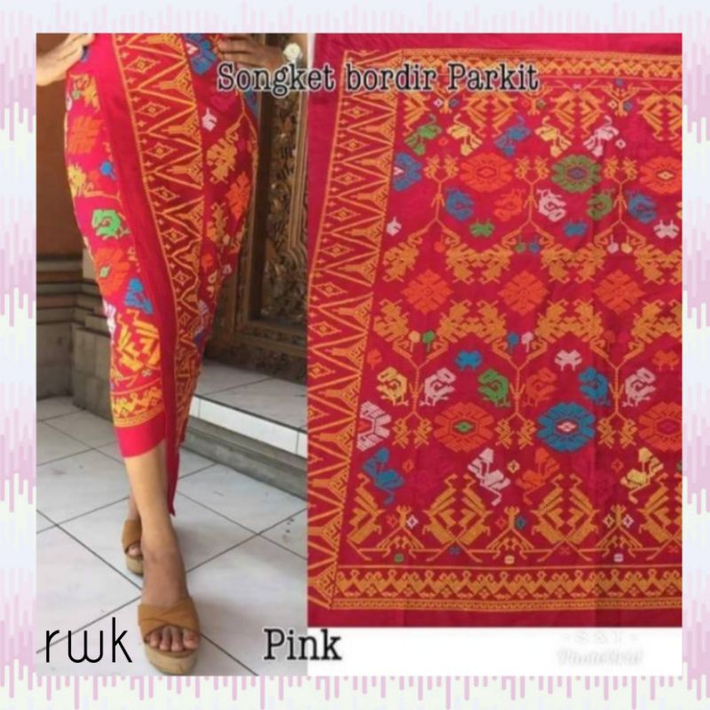 Kain Kamen Songket Bordir Parkit