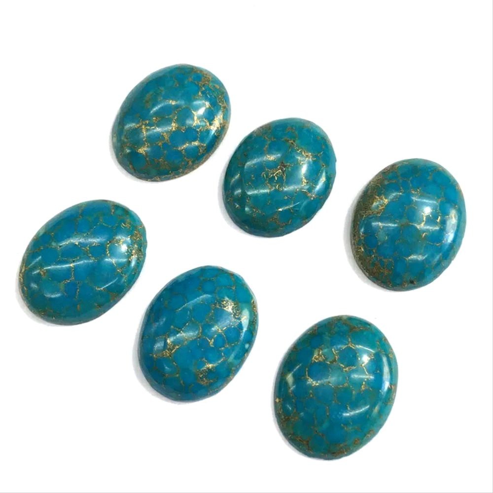 NATURAL BATU AKIK PIRUS BIRU TURQUOISE SERAT EMAS