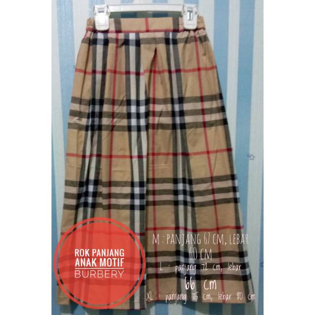 Rok panjang anak motif burbery