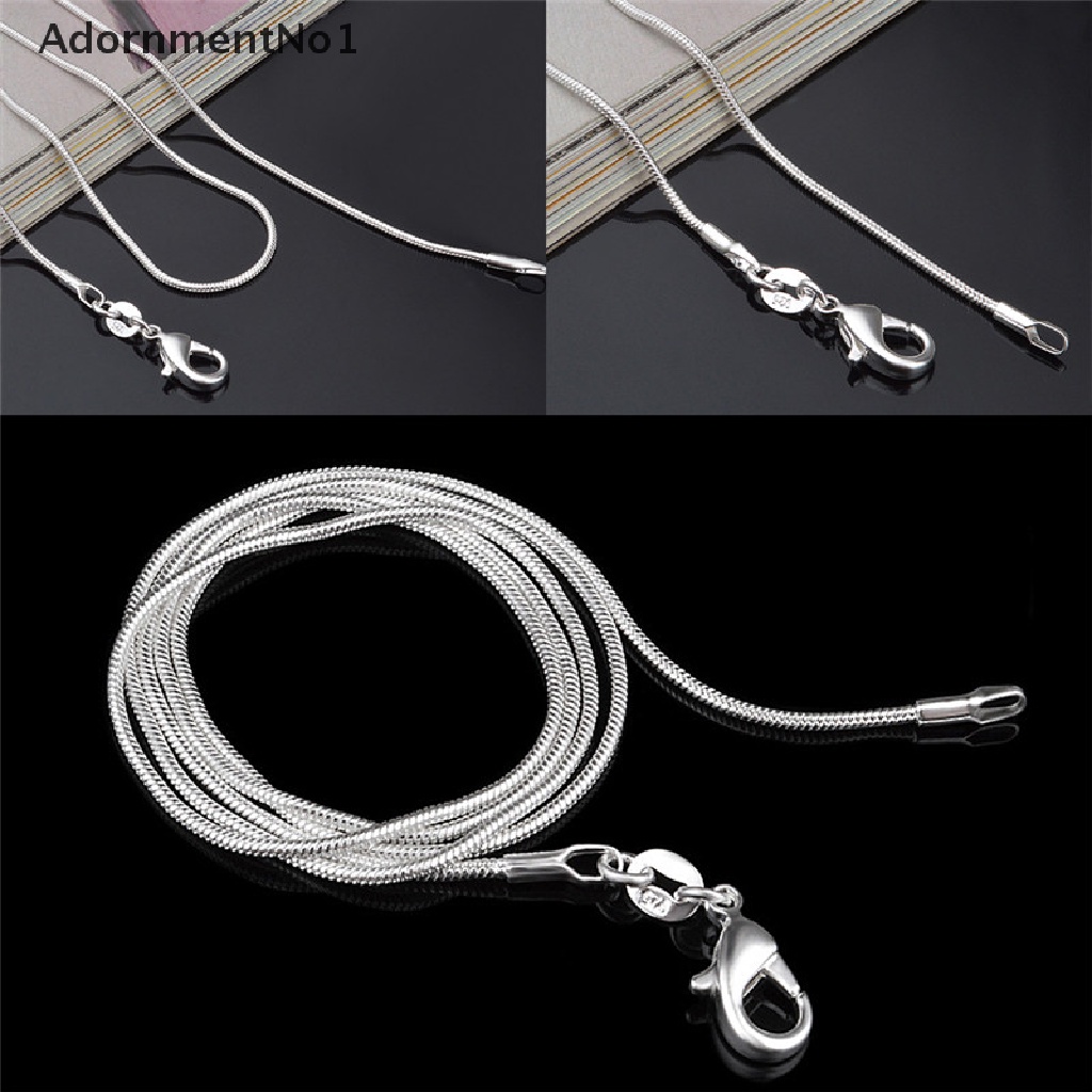 (AdornmentNo1) Kalung Rantai Ular Sterling Silver 925 1mm 16 &quot;18&quot; 20 &quot;22&quot; 24 &quot;