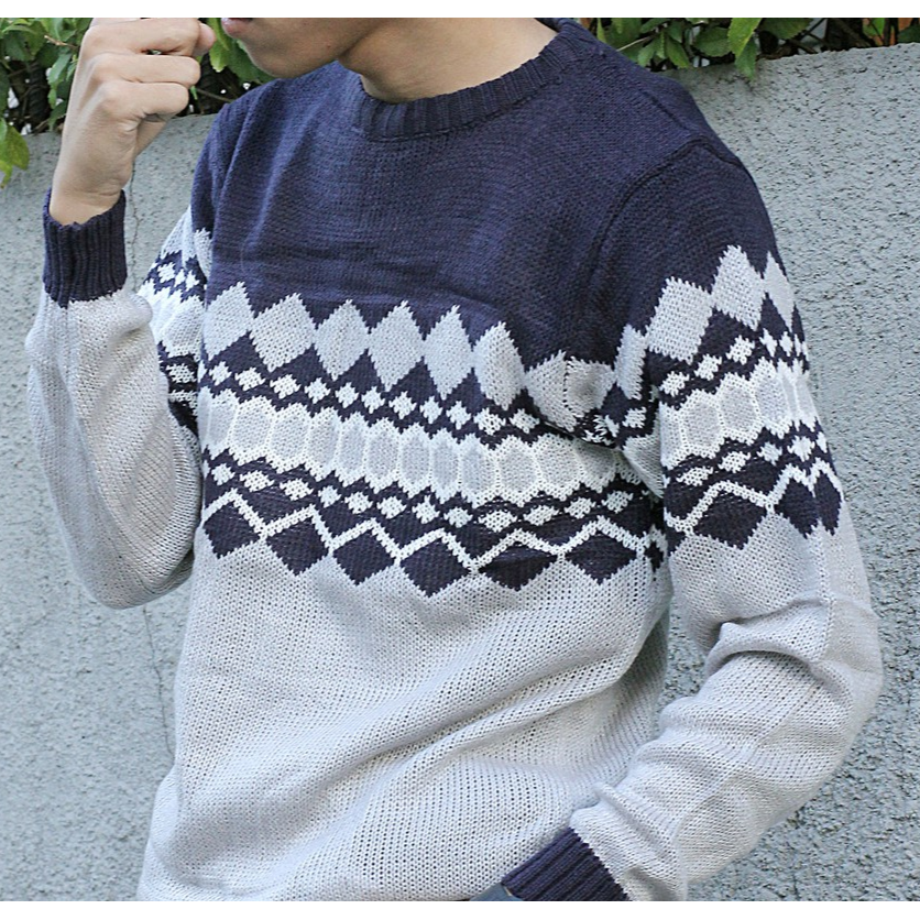 MICHAEL TRIBAL - baju rajut korea - sweater rajut tribal - rajut pria - grosir sweater rajut bandung