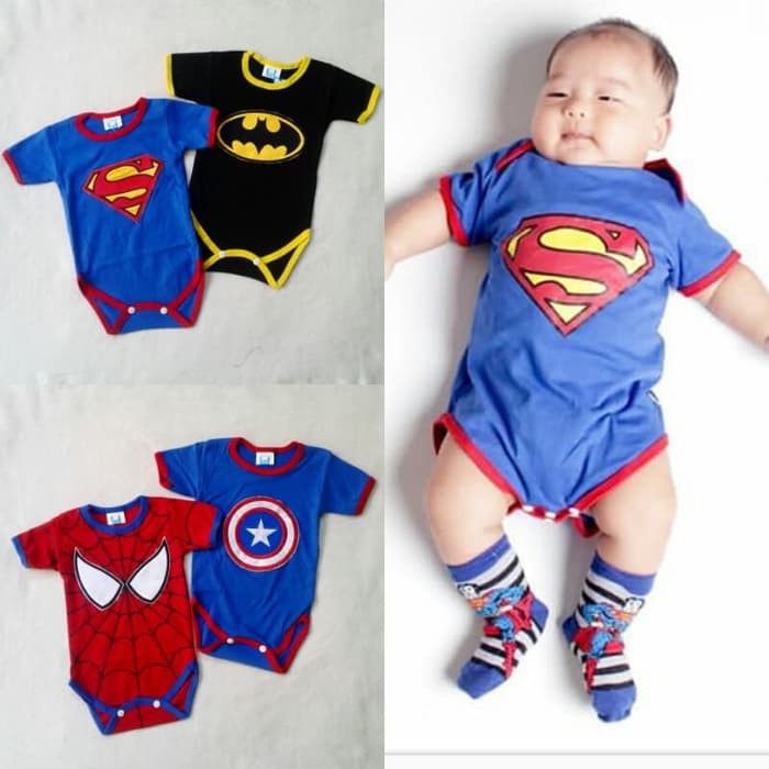 Baby jumper superhero karakter baju anak jumsuit bayi Baby jumper superhero karakter baju anak jumsuit bayi