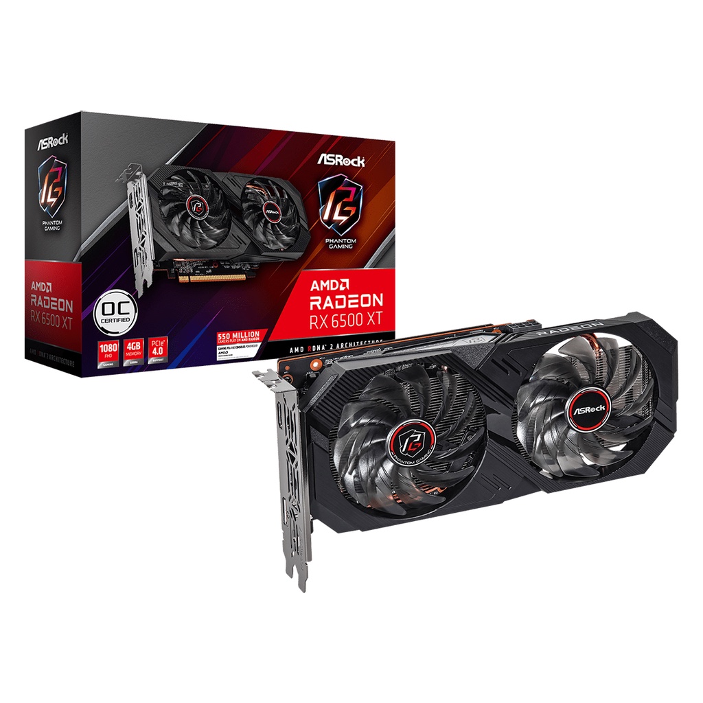 Asrock Radeon RX 6500 XT PHANTOM GAMING D 4GB OC GDDR6 - VGA RX6500XT DDR6