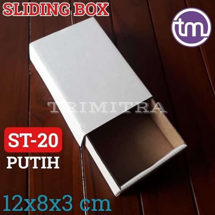 

KOTAK ST-20 PUTIH KARDUS SLIDING KARTON BOX AKSESORIS SOUVENIR