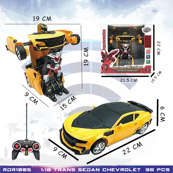 MURAH RDR1003 RDR1007 RDR1049 RC Transformer Sedan Sport Car Mainan Anak Mobil Robot Remote Control RADAR