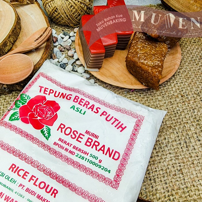 

hbt204tt Tepung Beras Putih Rose Brand / Rosebrand 500 Gr Da01D100