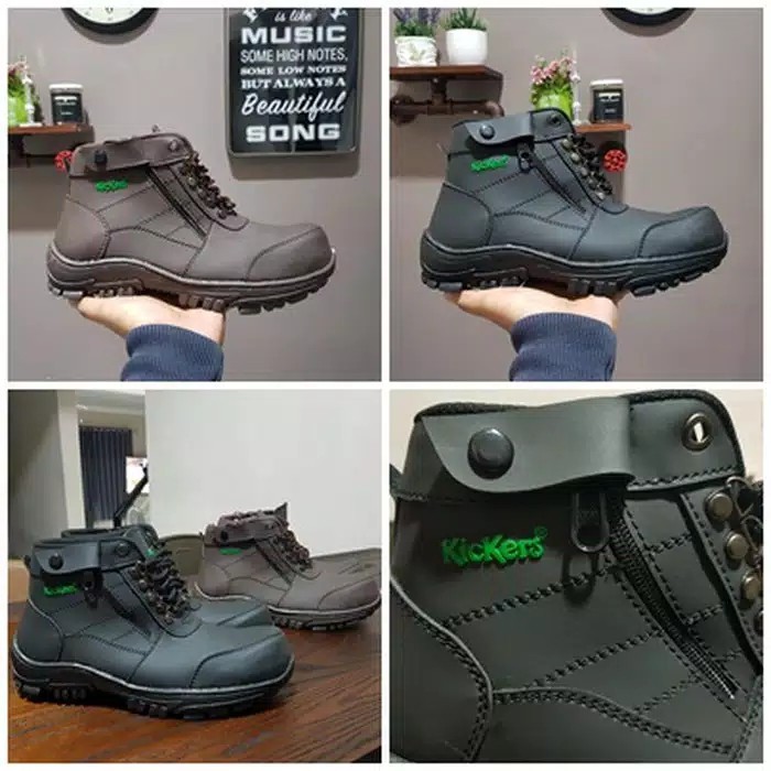 SEPATU PRIA BOOTS SAFETY KICKERS MORISEY ZIPPER