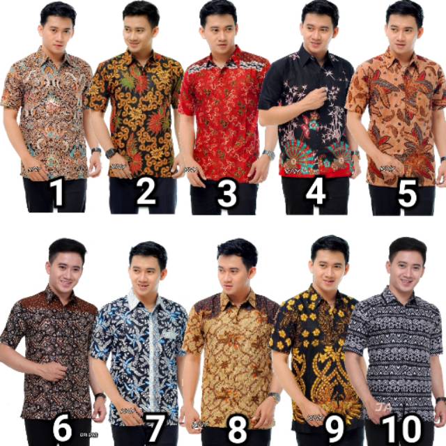 Bswart Batik Hrb026 M.l.xl.xxl Hem Pendek Padi Pekalongan Baru Batik Pria Murah