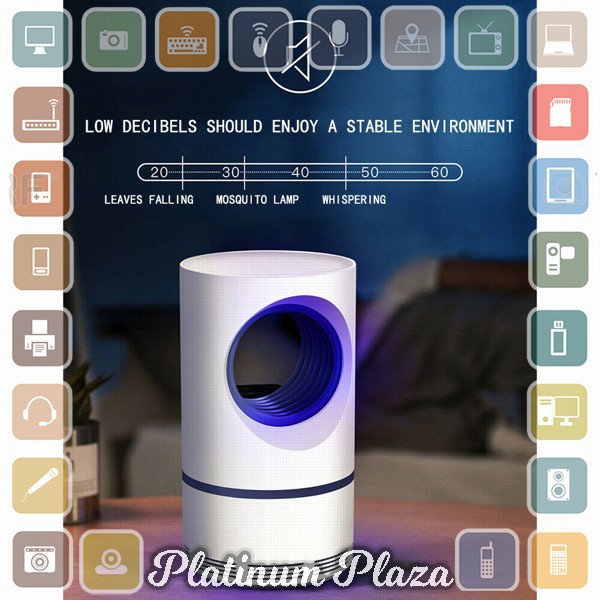 Aleekit Pembasmi Nyamuk Mosquito Lamp Killer USB UV Vortex Purple Light - 188 - White`2E41IA-