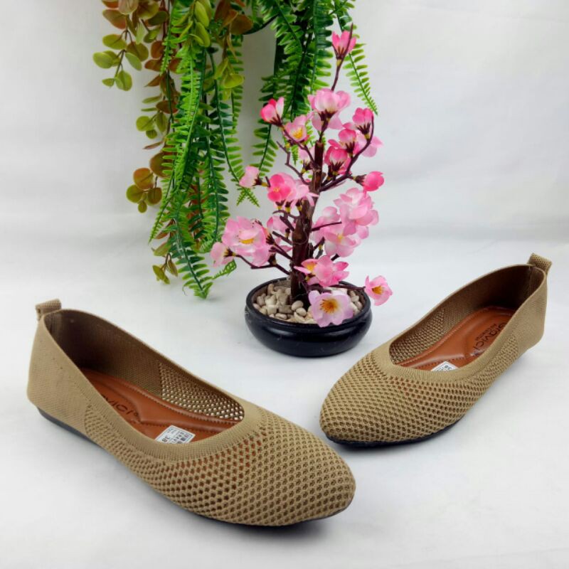 SEPATU  WANITA SEPATU  FLAT  RAJUT  DEO 16