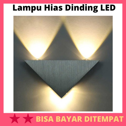 Lampu Hias Dinding LED Triangle 3W Warm White / Lampu Hias Hiasan Dekorasi Dinding Trmbok Kamar Ruan