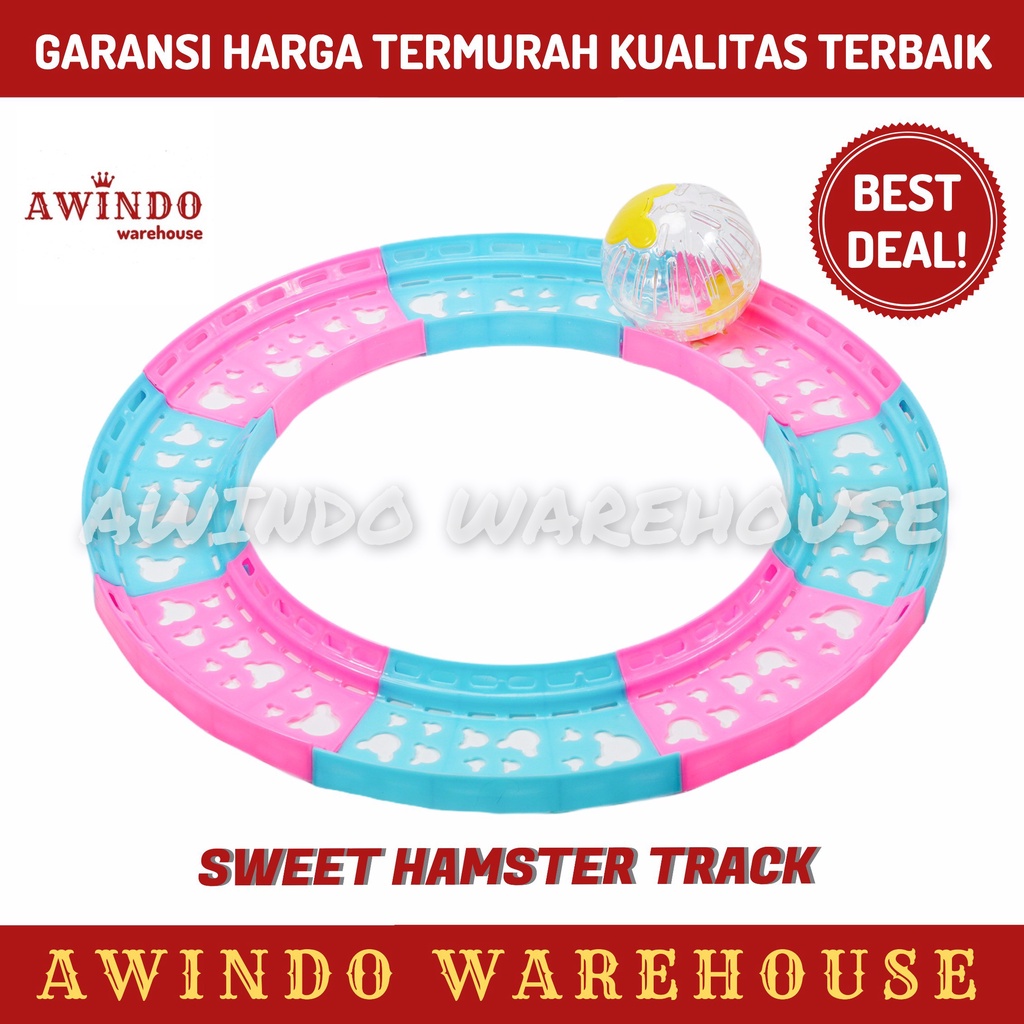 SWEET HAMSTER BALL TRACK MAINAN AKSESORIS TRACK HAMSTER SET BULAT