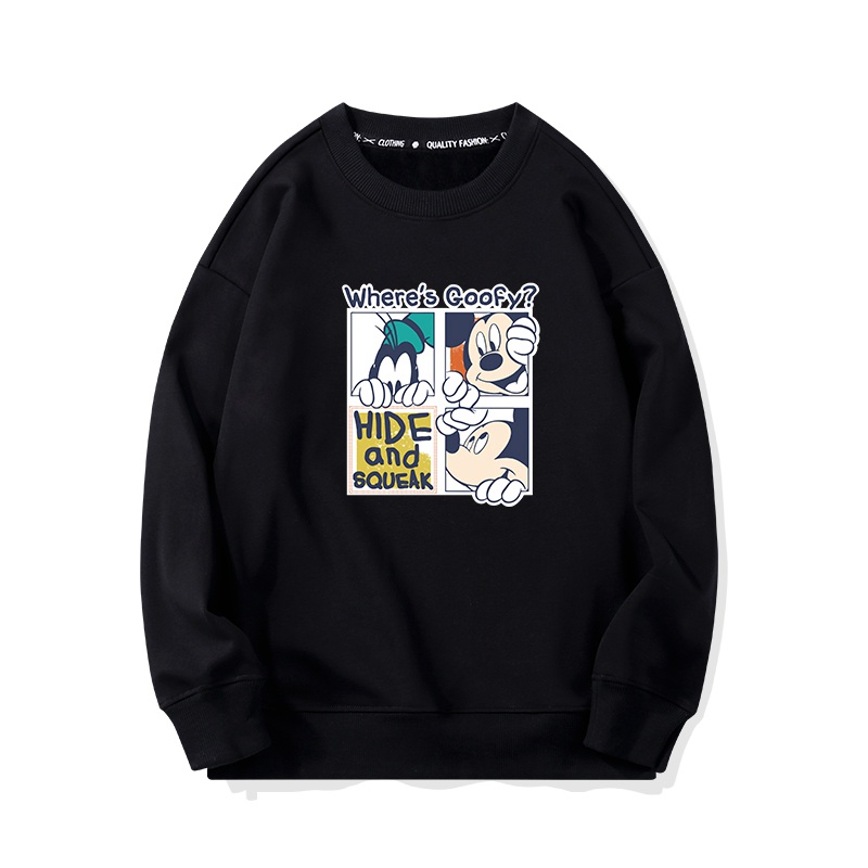 Sweater Oversize Anime Hitam Couple Korean Style Kaos Print