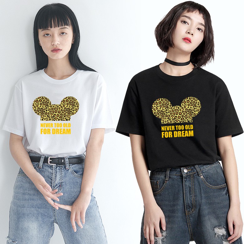  Kaos  T shirt Model Lengan  Pendek  Motif Print Leopard Untuk 