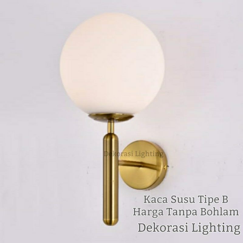 Lampu dinding gold kaca modern minimalis