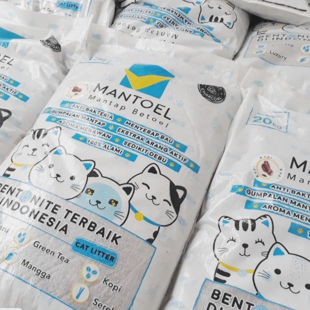 Pasir Gumpal Super Wangi Pasir Kucing Mantoel Mantul 20 KG / 25 Liter