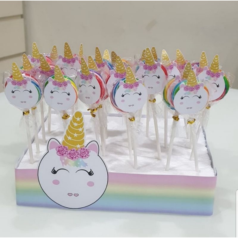 

Unicorn Permen Lolipop Stand isi 30pc Custom Lolipop Stand