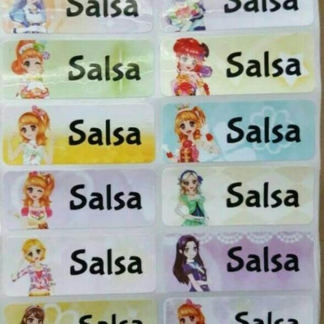 

label nama waterproof / sticker anti air Anime