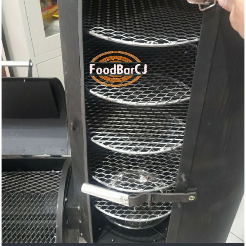 Alat Daging Asap vertical Offset Smoker BBQ Sei Sapi Stainless Steel Grill S/s Racks