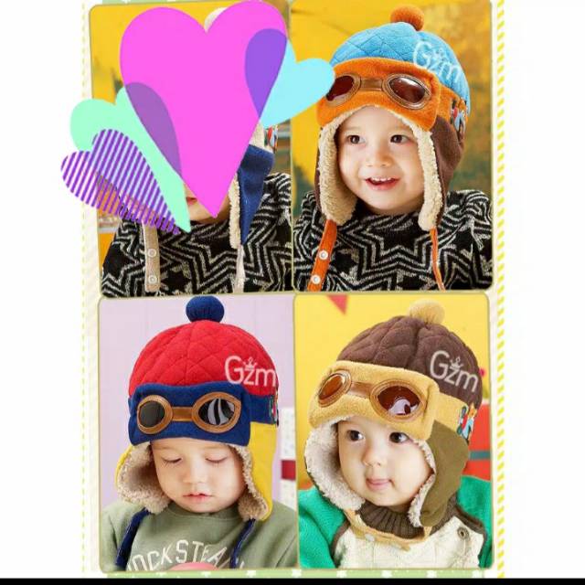 TOPI HANGAT /TOPI PILOT ANAK LUCU DAN IMUT