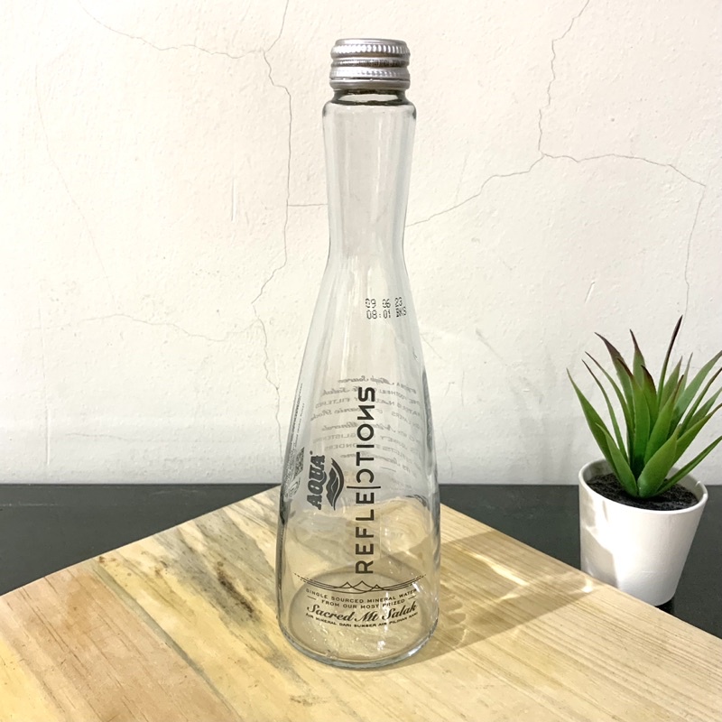 Kemasan Botol Aqua Reflection Water Air Gelas Kaca Murah Preloved
